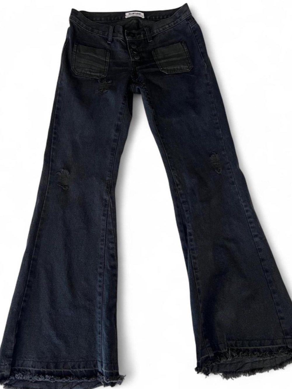 NWT One Teaspoon Low Rise Ultra Flare Black Jeans size 26